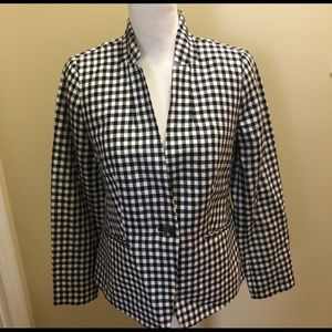 Talbots Black/White Checker Blazer. Size 4